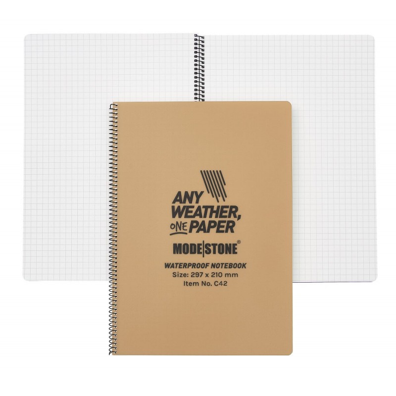 Modestone Waterproof Notepad 210 x 297 mm, tan