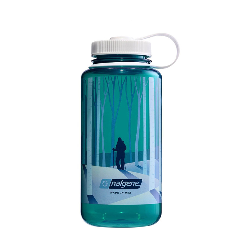 Nalgene Wide Mouth 1 L Sustain Water Bottle, landscape forest